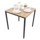 Bàn ăn vuông 70x70cm gỗ cao su chân sắt lắp ráp BA68041