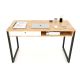 Bàn làm việc có hộc kéo 120x60cm gỗ cao su chân sắt BD68061 Bàn làm việc có hộc kéo 120x60cm gỗ cao su chân sắt BD68061