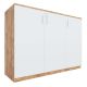 Tủ hồ sơ 2 tầng cửa mở gỗ cao su 120x40x87cm THS68027