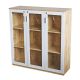 Tủ hồ sơ 3 tầng cửa kính gỗ cao su THS68036