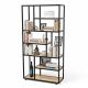 Kệ trang trí gỗ cao su khung sắt 75x32x150(cm)