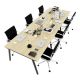 Bàn cụm 6 chỗ ngồi 360x120cm gỗ Plywood hệ PLY chân lắp ráp HBPL013 Bàn cụm 6 chỗ ngồi 360x120cm gỗ Plywood hệ PLY chân lắp ráp HBPL013