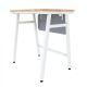 Bàn học đơn Azura 01 gỗ cao su chân sắt lắp ráp PSD012