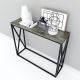 Bàn console, bàn trang trí gỗ cao su chân sắt chữ X CST003