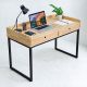 Bàn làm việc 2 ngăn kéo gỗ cao su chân sắt BD68075
