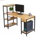 Bàn vi tính có ngăn kéo kết hợp kệ gỗ cao su khung sắt COD68049