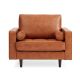 Sofa đơn nệm bọc simili nâu ArmChair 01 GSD68030