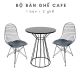 Bộ bàn ghế cafe mặt gỗ tròn và 2 ghế sắt CBCF118 Bộ bàn ghế cafe mặt gỗ tròn và 2 ghế sắt CBCF118