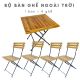 Bộ bàn ghế xếp gọn ngoài trời, bàn ghế cafe CBCF115