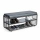 Kệ giày 2 tầng khung sắt có nệm ngồi KG68044