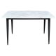 Bàn ăn chữ nhật 120x70cm chân sắt mặt đá vân mây BA68092