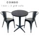 Bộ bàn cafe tròn và 2 ghế sắt Tolix - CBCF151 Bộ bàn cafe tròn và 2 ghế sắt Tolix - CBCF151