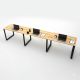 Bàn làm việc cụm 3 gỗ cao su hệ Rectang HBRT066