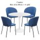 Bộ Bàn Tulip 80cm và 4 Ghế Nêm CBBA076