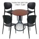 Combo Bàn Cafe Tròn Và 4 Ghế Nhựa Cao Cấp CBCF185