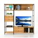 Kệ tivi kết hợp giá sách khung sắt mặt gỗ KTV68094