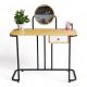 Bàn trang điểm mini có gương gỗ tự nhiên chân sắt BTD68062 Bàn trang điểm mini có gương gỗ tự nhiên chân sắt BTD68062