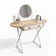 Bàn trang điểm mini có gương gỗ tự nhiên chân sắt BTD68061