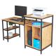 Bàn máy tính liền kệ gỗ cao su khung sắt COD68051
