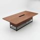 Bàn họp chữ nhật 240x120cm chân bằng gỗ cao su BH68010