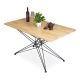 Bàn ăn chữ nhật 140x80cm gỗ cao su chân sắt BA68159
