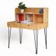 Bàn làm việc 120x60cm liền kệ sách gỗ cao su chân sắt Hairpin BD68109