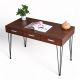 Bàn làm việc có 3 ngăn kéo 120x60cm gỗ cao su chân sắt Hairpin BD68108