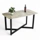 Bàn ăn chữ nhật 140x80cm mặt đá ceramic cao cấp chân sắt BA164