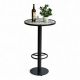 Bàn bar tròn 60cm mặt gạch bông chân sắt có gác chân BB030 Bàn bar tròn 60cm mặt gạch bông chân sắt có gác chân BB030
