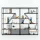 Hệ kệ trang trí khung sắt 240x35x180cm gỗ cao su KTB68166 Hệ kệ trang trí khung sắt 240x35x180cm gỗ cao su KTB68166
