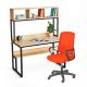 Combo bàn làm việc liền kệ 120x60x158cm và ghế xoay lưới CB68202