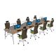 Bàn cụm 8 chỗ 480x120cm gỗ cao su chân sắt hệ CONE HBCO063