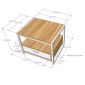 TDG68011 - Tủ đầu giường khung sắt gỗ cao su (50x40x40cm)