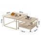 Bàn sofa đôi mặt kính chân sắt TT68303