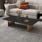 Bàn sofa chữ nhật 120x60x45cm mặt đá chân sắt TT68299