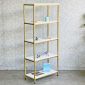 Kệ trưng bày 6 tầng 70x34x160cm gỗ cao su khung sắt KTB68179