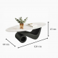 Bàn sofa elip 120x60x45cm mặt đá ceramic TT68297
