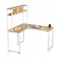 Bàn chữ L liền kệ sách 125x108cm gỗ cao su CD68031