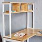 Bàn chữ L liền kệ sách 125x108cm gỗ cao su CD68031