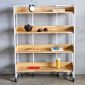 Kệ sách 4 tầng di động 100x30x120cm gỗ cao su KS68262