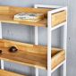 Kệ sách 4 tầng di động 100x30x120cm gỗ cao su KS68262