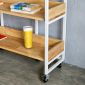 Kệ sách 4 tầng di động 100x30x120cm gỗ cao su KS68262