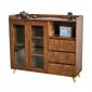 Tủ trang trí cửa kính 120x40x105cm gỗ cao su KTB68187