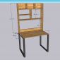 Bàn làm việc 120x70x185cm gỗ cao su chân chữ K FD68067