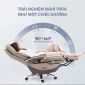 Ghế giám đốc da bò chỉnh điện ngả nằm chân nhôm GAK996