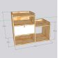 Kệ máy in nhỏ 76x40x60cm gỗ cao su KMI68003