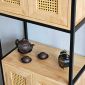 Kệ tủ trang trí 60x35x152cm gỗ cao su KTB68194