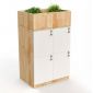 Tủ Locker 4 ngăn khóa số 60x45x95cm gỗ cao su THSL002