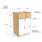 Tủ Locker 4 ngăn khóa số 60x45x95cm gỗ cao su THSL002