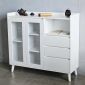 Tủ trang trí cửa kính 120x40x105cm gỗ cao su KTB68196